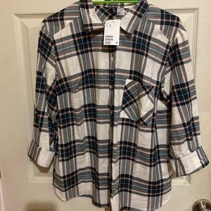 H&M Plaid button down shirt